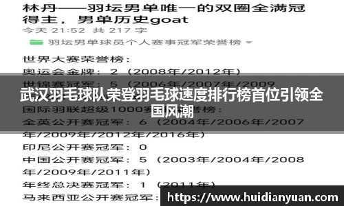 武汉羽毛球队荣登羽毛球速度排行榜首位引领全国风潮